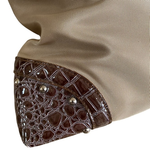 BUENO Snake-print & Tan Shoulder Bag Water Resistant Coastal Curved Handle Bag - Picture 8 of 15